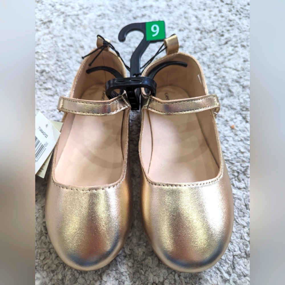 2 pairs George girls dress shoes. Gold. New with tags. Size 9. Slip on.